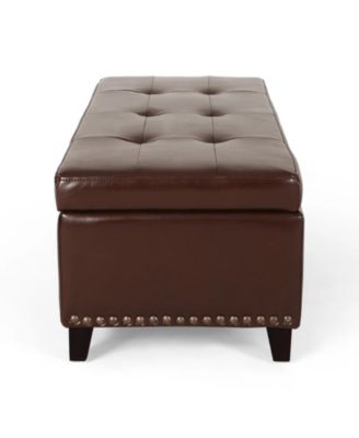 Baltimore Contemporary Tufted Storage Ottoman With Nailhead Trim