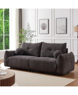 Cozy Lambswool Sofa with Cushions & Pillows