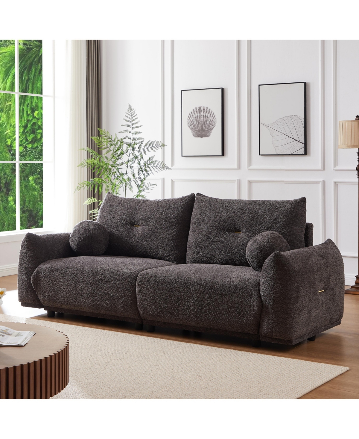 Streamdale Furniture Cozy Lambswool Sofa with Cushions & Pillows