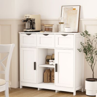 3-Drawer Sideboard with Ample Storage and Adjustable Shelves
