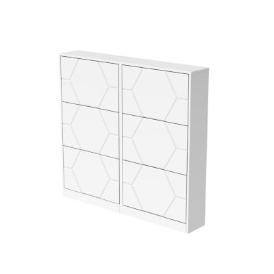 6-Tier Carved Shoe Cabinet for Entryway