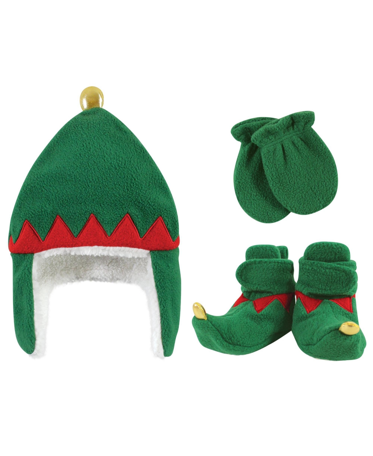 Hudson Baby Baby Boys 6Pc Trapper Hat, Mitten and Bootie Set, Blue Elephant Giraffe