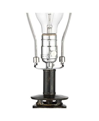 Murphy Industrial Rustic Accent Table Lamp 23" High Weathered Bronze with Table Top Dimmer Oatmeal Shade for Bedroom Living Room