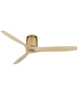 52" Windspun Modern Indoor Ceiling Fan 3 Blade Remote Control Soft Brass Finish Bedroom Living Room Hugger DC Motor
