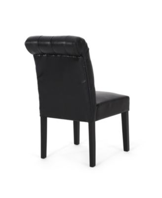 Contemporary Button Tufted Rolltop Dining Chairs