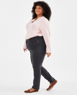 Plus Size High-Rise Straight-Leg Jeans, Macy's Exclusive