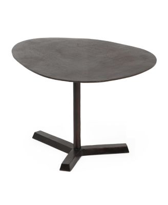 Industrial Elliptical Side Table With Raw Bronze Finish