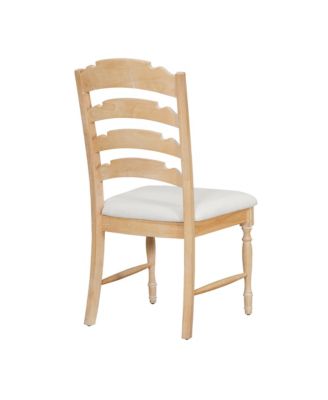 4pc Wood Vintage Serrated Back Dining Chairs