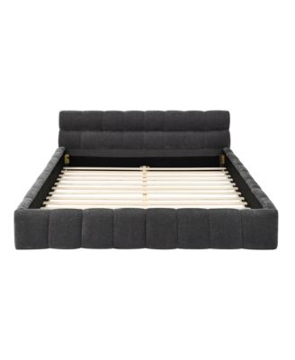 Streamdale Modern Queen Bed with Chenille Fabric and Headboard