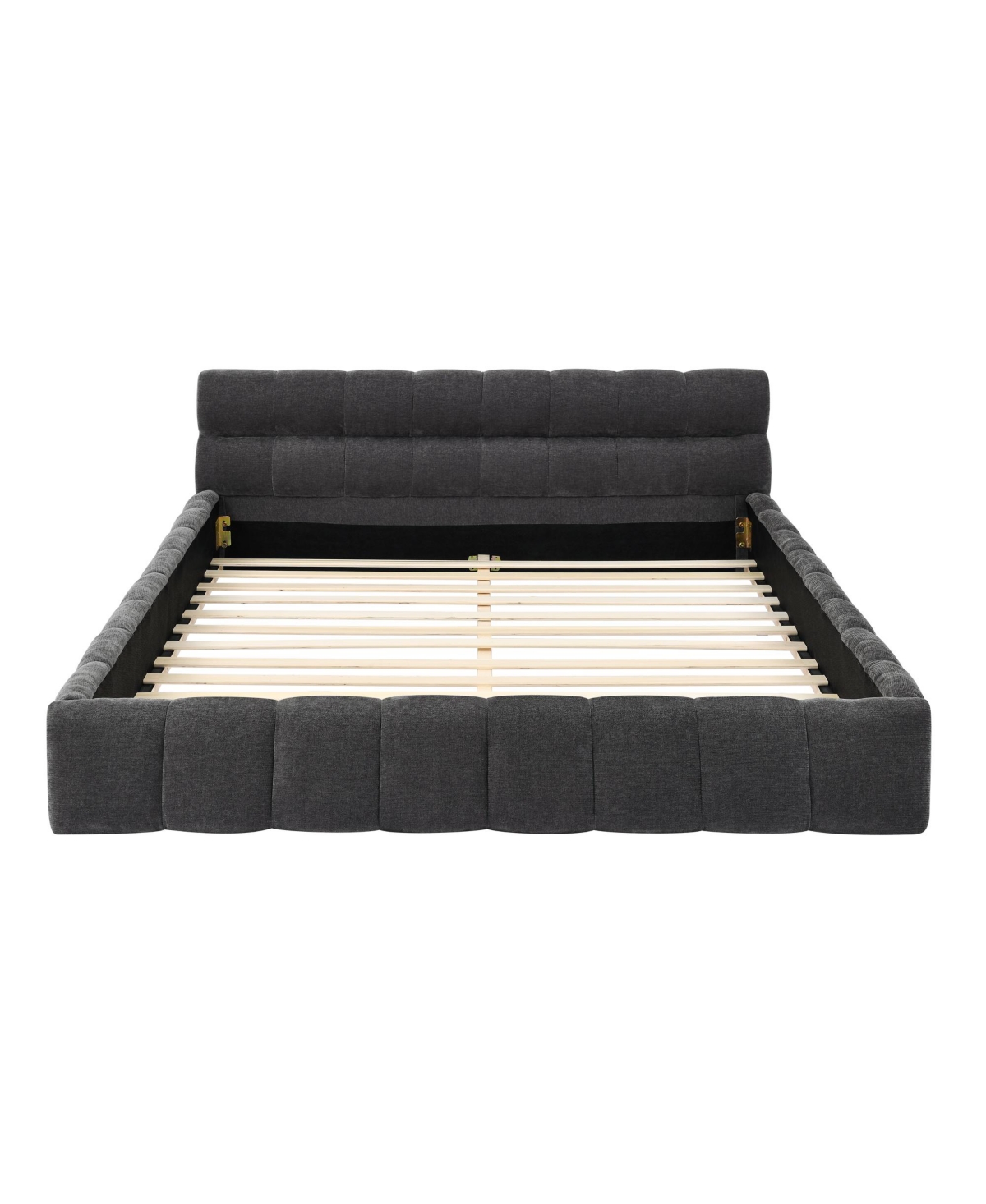 Streamdale Furniture Modern Queen Bed with Chenille Fabric and Headboard