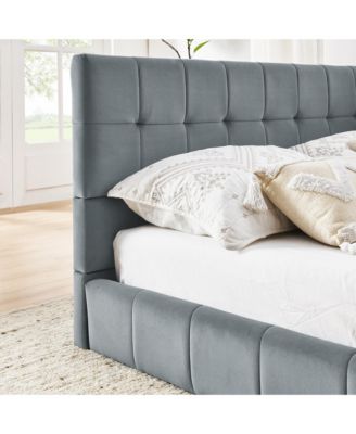 Streamdale Full Size Velvet Upholstered Daybed with Armrest