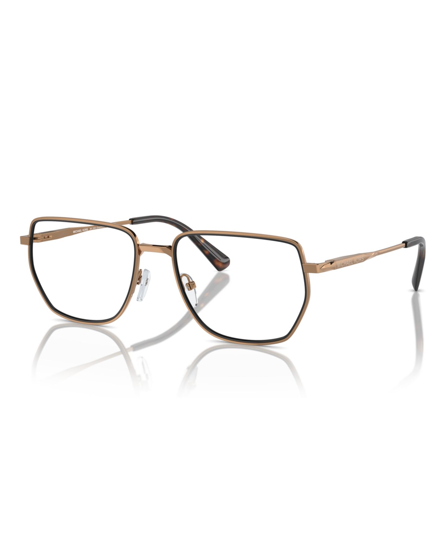 Мужские очки Michael Kors Man Square Metal MK3084 Tordrillo Eyeglasses, цвет: Блестящий золотой — фото 1