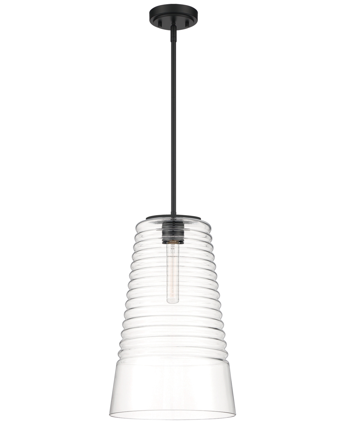 Designer's Fountain Ingo 12" Metal 1 Light Pendant In Matte Black