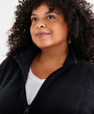 Plus Size Solid Polar Fleece Zip-Front Jacket, Macy's Exclusive  