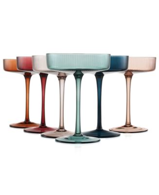 The Wine Savant Colored Classic Art Deco Coupe Glasses Set of 6 - Macy's