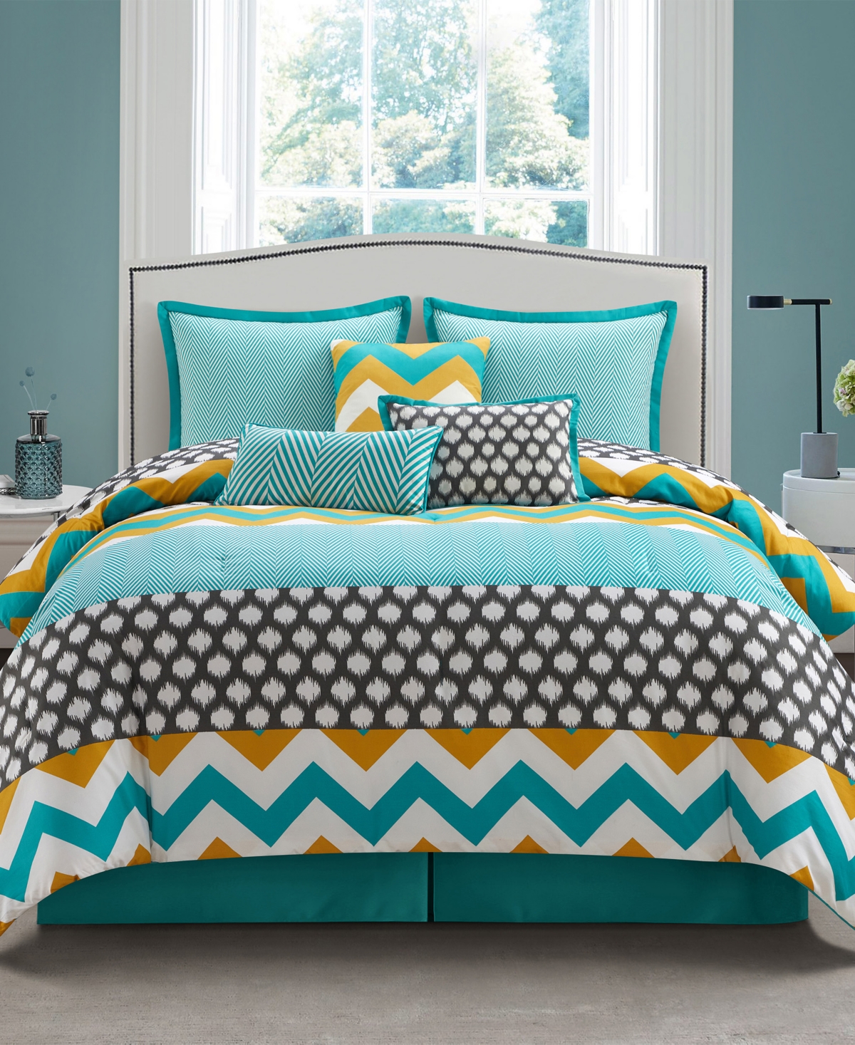 Stratford Park Closeout!  Naina Reversible 7-pc. Comforter Set, King In Blue