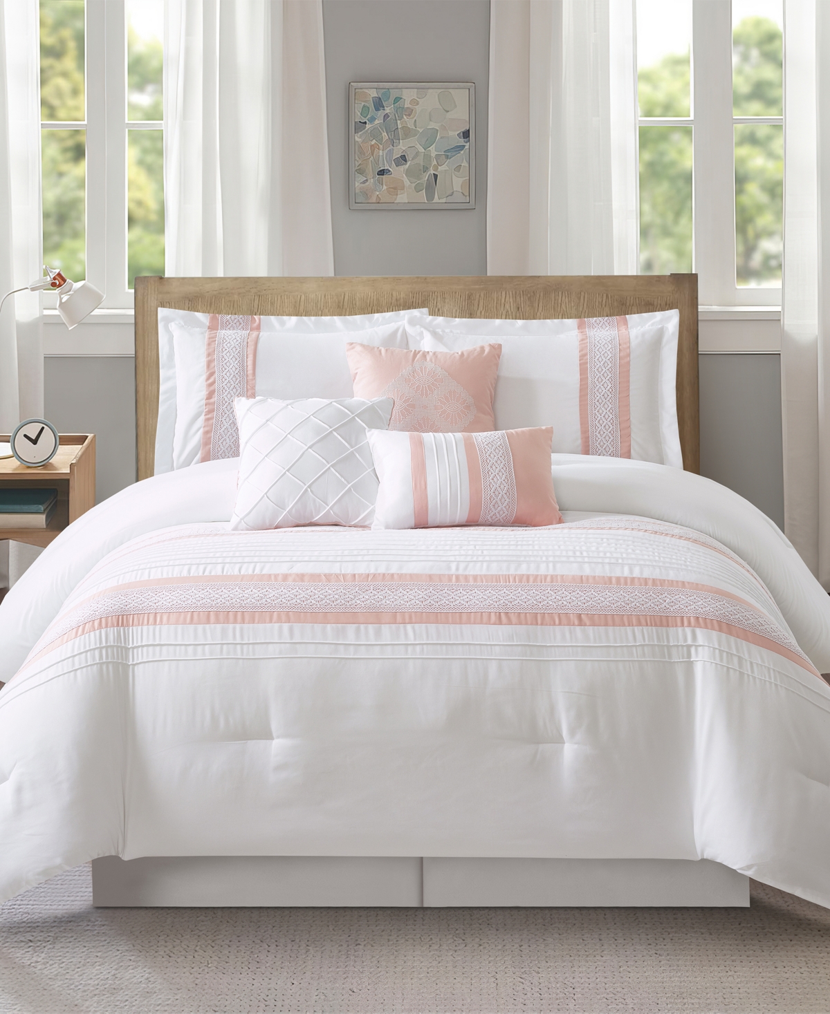 Stratford Park Durango Stripes 7-pc. Comforter Set, King In Pink