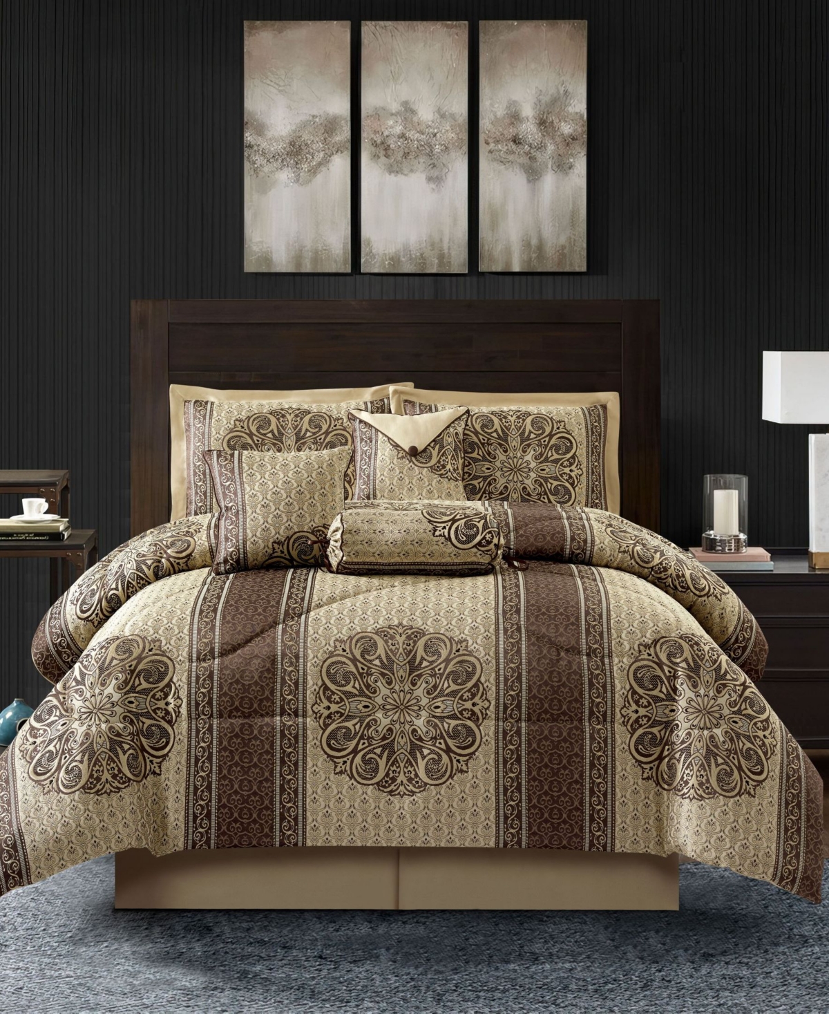 Shop Stratford Park Myhand Medallion 7-pc. Comforter Set, Queen In Brown