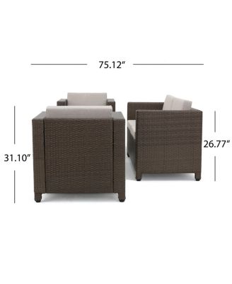 Streamdale 4-Piece Outdoor Sofa Set With Cushions And Coffee Table