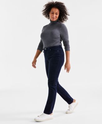 Women's High-Rise Straight-Leg Corduroy Jeans, Created for Macy's 