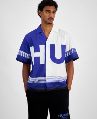 Hugo Boss - Men's Eligino Relaxed-Fit Printed Button-Down Camp Shirt
