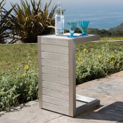 Streamdale Modern C-Shaped Patio Table In Grey