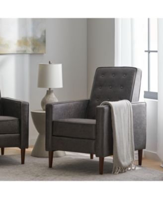 Mid-Century Modern Button-Tufted Upholstered Recliner