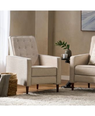 Mid-Century Modern Button-Tufted Upholstered Recliner