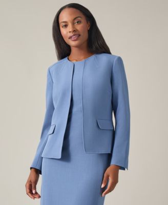 Kasper - Petite Collarless Open-Front Blazer