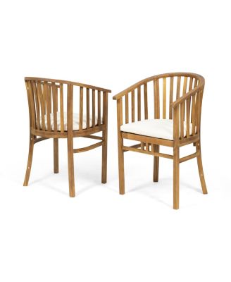 Acacia Wood Dining Chair With Water-Resistant Cushions