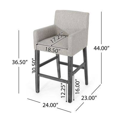 Contemporary Upholstered Counter Stools With Armrests (30.5" Height)