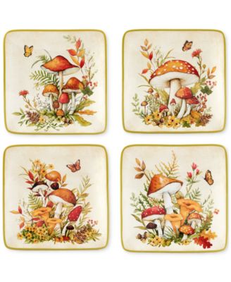 Certified International - Woodland Critters Canape Plates, Set of 4
