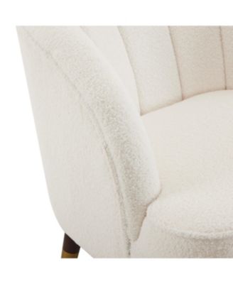 Streamdale Stylish Velvet Barrel Accent Chair with Sturdy Legs