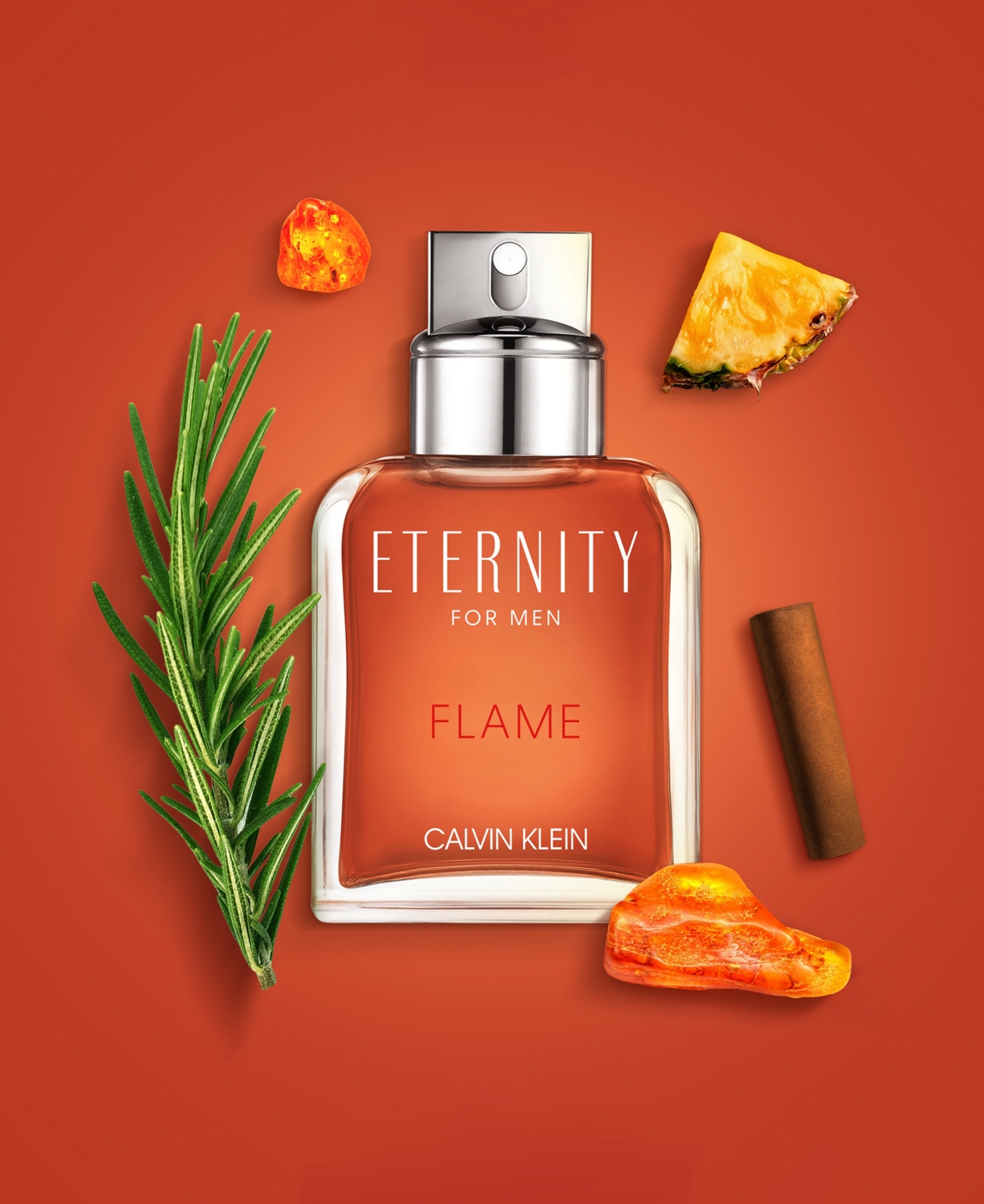 Calvin Klein Men's Eternity Flame Eau De Toilette, 3.4 Oz. In Orange