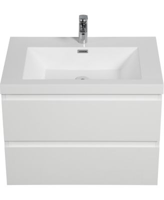 30" Wall-Mounted Vanity with Resin Sink & Soft-Close Drawers