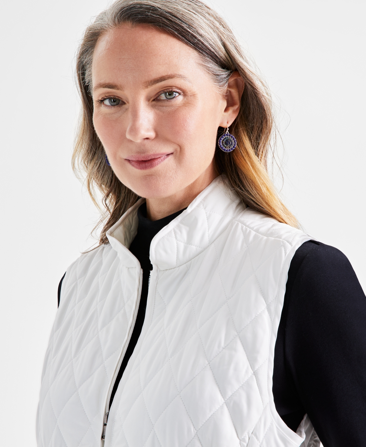 Style & Co Women's Quilted Mock-Neck Vest, Created for Macy's