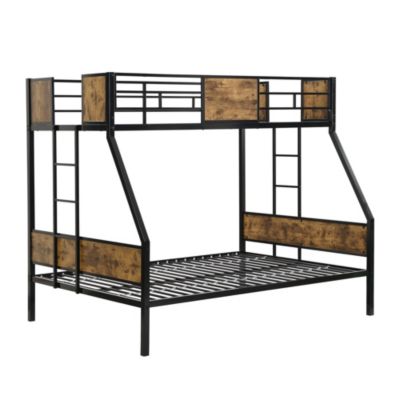 Twin Over Full Metal Bunk Bed with Storage