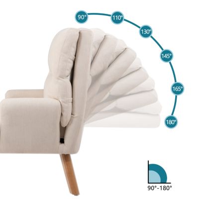 Adjustable Accent Chair with Ottoman, Mid-Century Modern Lounge Chair