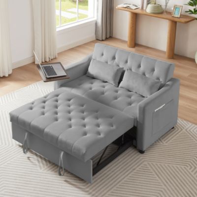 Modern Velvet Sofa Bed with Adjustable Positions