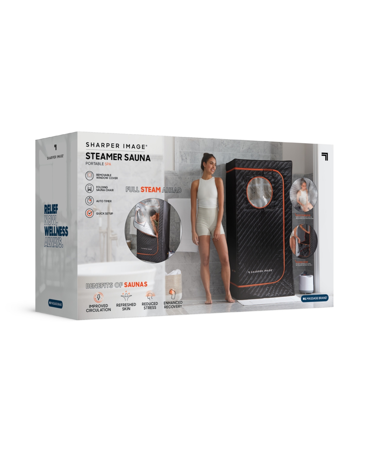 Sharper Image Steamer Sauna Portable Spa In Black
