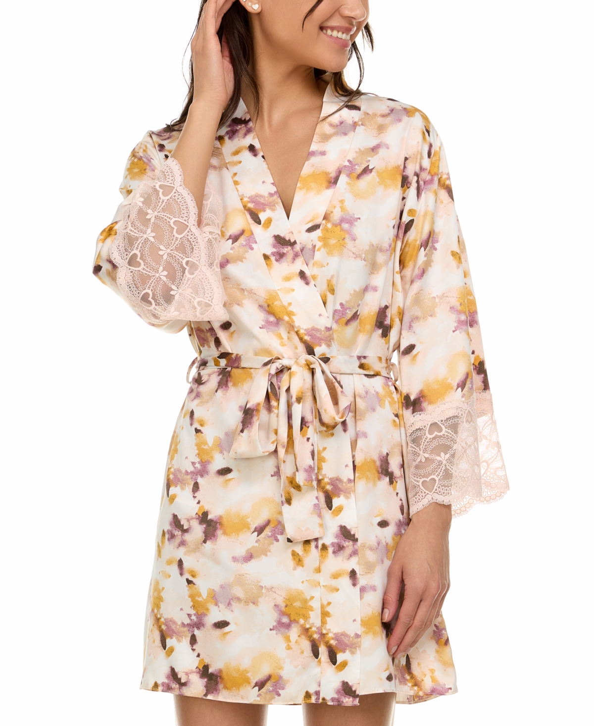 Flora by Flora Nikrooz Women's Cindy Floral Satin Robe