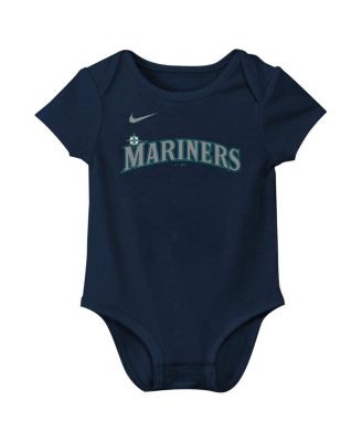 Newborn Baby Boys and Girls Julio Rodríguez Navy Seattle Mariners Fuse Name Number Bodysuit