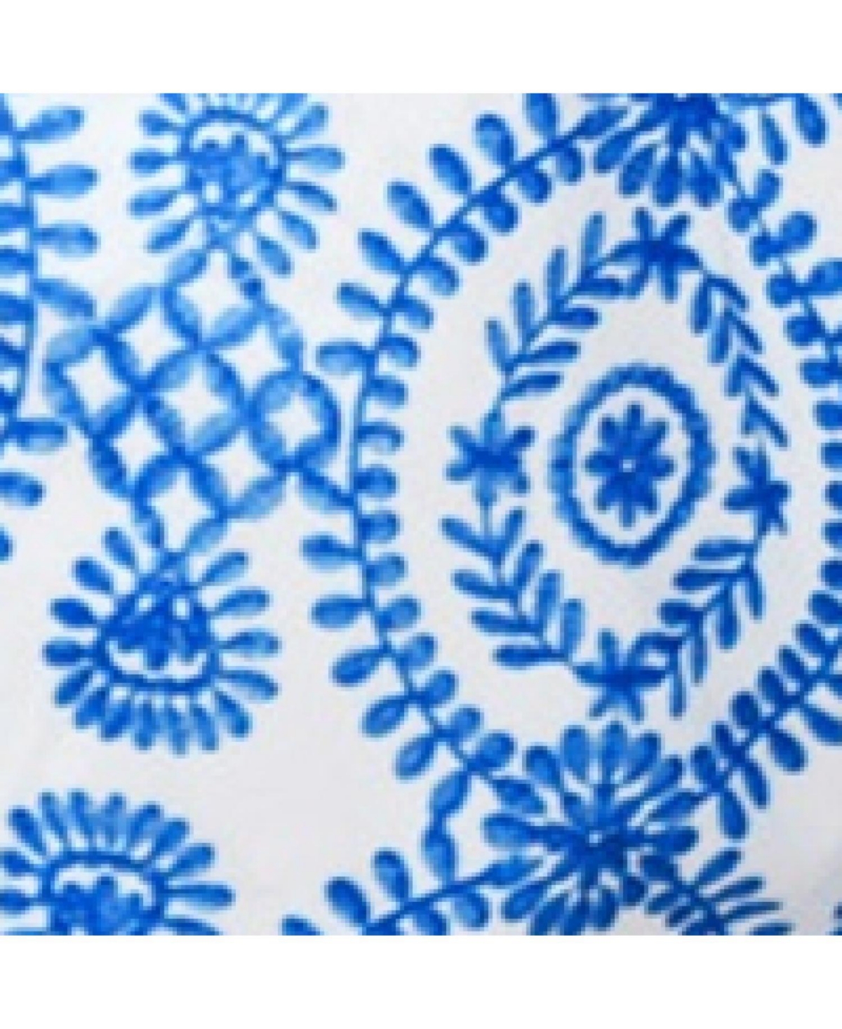 Cupshe Women's& White Ornate Sleeveless Straight Leg Playsuit - Blue