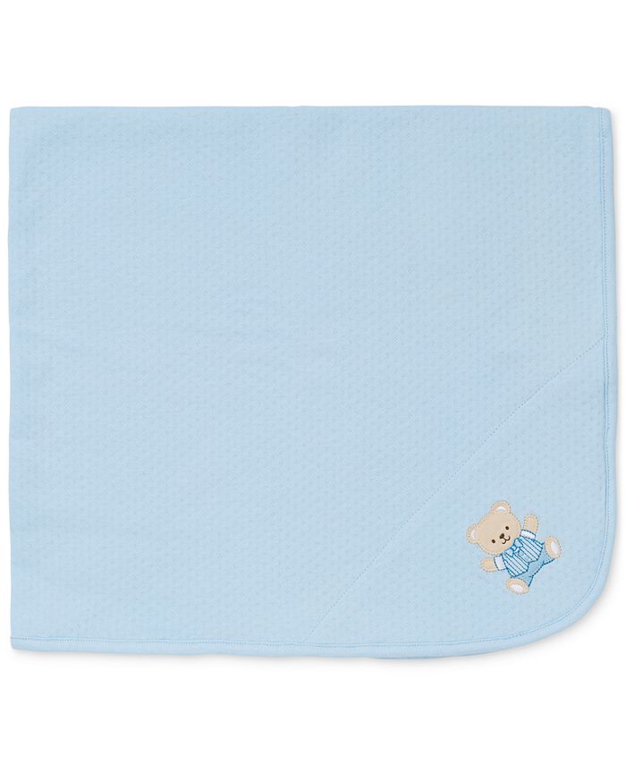 Little Me Baby Boys Cute Embroidered Bear Cotton Blanket Macy s