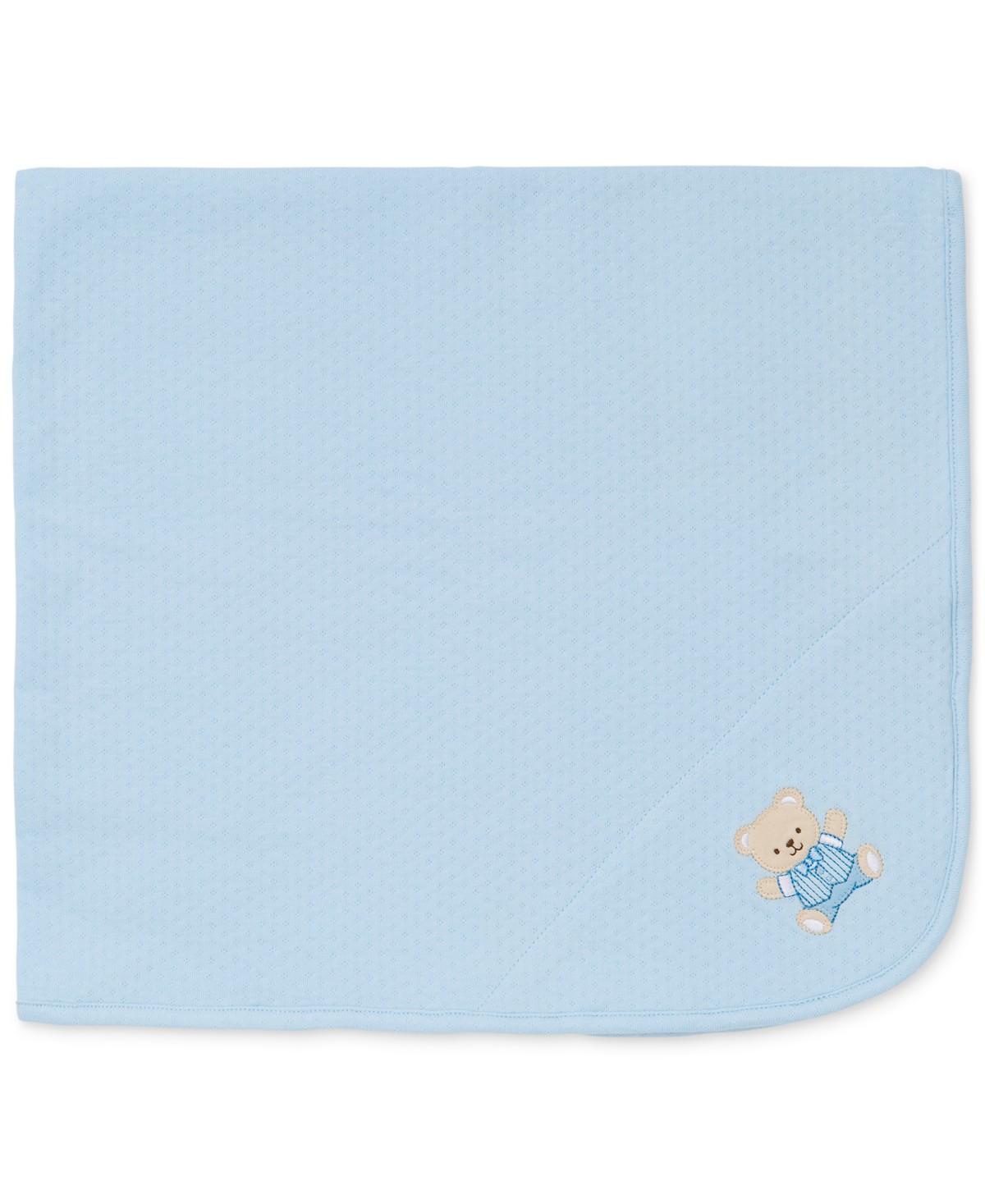Детские Little Me Baby Boys Cute Embroidered Bear Cotton Blanket — фото 1