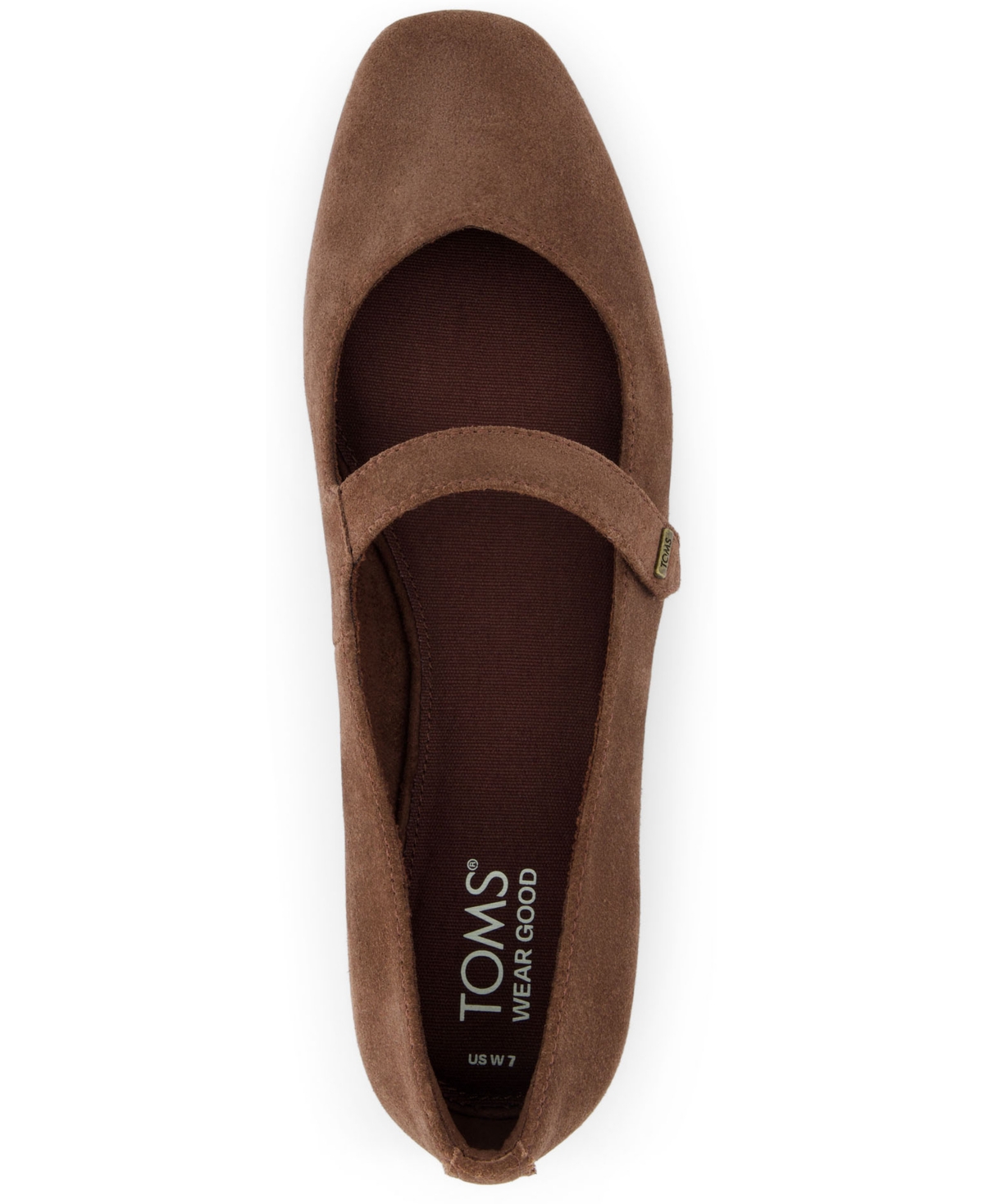 Toms Bianca Mary Jane Flat In Black Leather