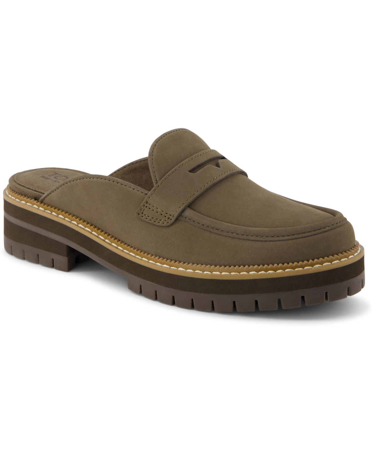 Shop Toms Women's Cara Lug Sole Loafer Mules In Canteen Green Leather