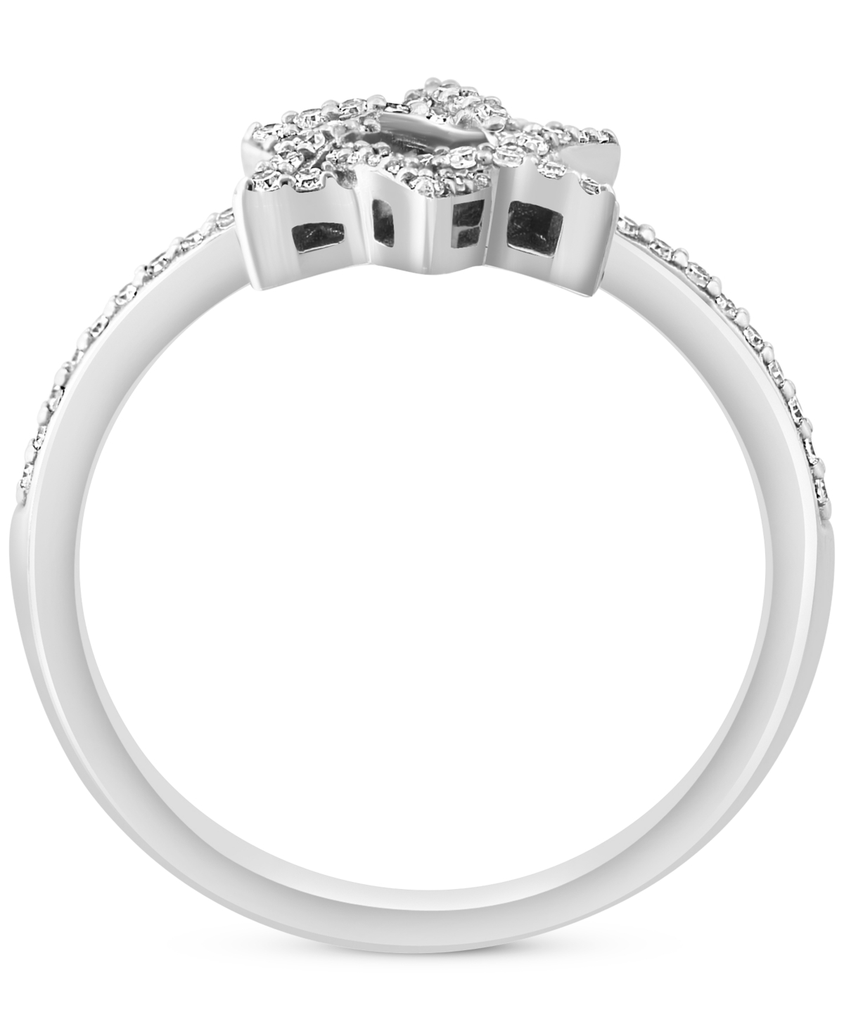 Effy Collection Effy Diamond Star Of David Ring (1/4 Ct. T.w.) In 14k White Gold In White Gold