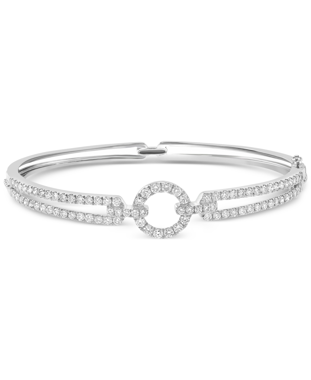 Effy Collection Effy Diamond Circle Openwork Bangle Bracelet (1-7/8 Ct. T.w.) In 14k White Gold In White Gold