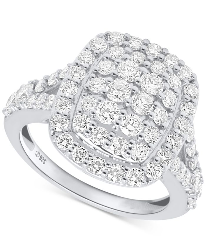 Forever Grown Diamonds Lab Grown Diamond Halo Cluster Ring (2 ct. t.w.)
